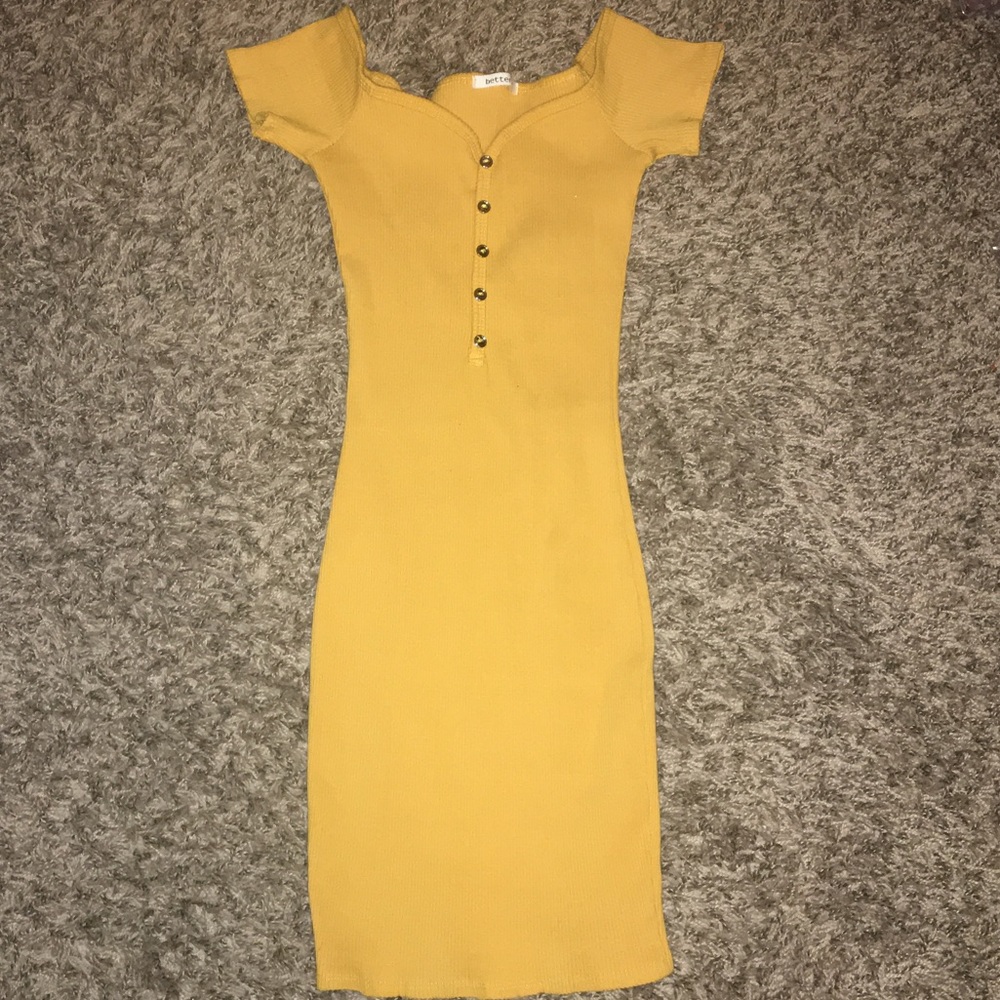 Yellow bodycon dress
